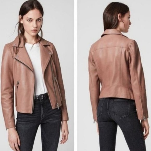 All Saints Jackets & Blazers - ❌SOLD❌ALLSAINTS Dalby Leather Biker Jacket Pink